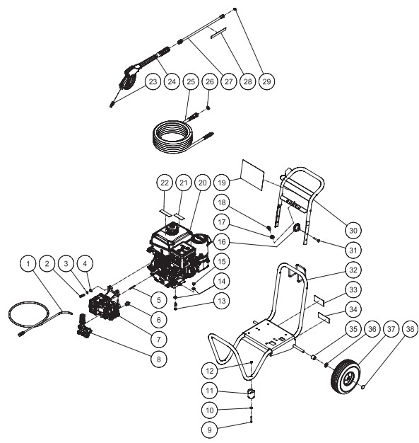 MITM GC-3400-0MKB pressure washer parts and manual